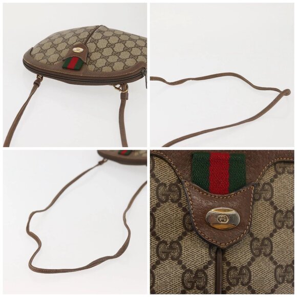 GUCCI GG Supreme Web Sherry Line Bag PVC Beige Gold 904 02 047 Auth 142652 - Picture 16 of 16